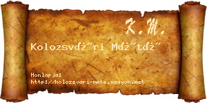 Kolozsvári Máté névjegykártya