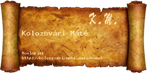 Kolozsvári Máté névjegykártya